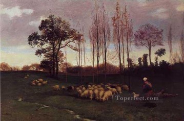 pablo pelar Painting - El regreso del rebaño 1883 pintor académico Paul Peel